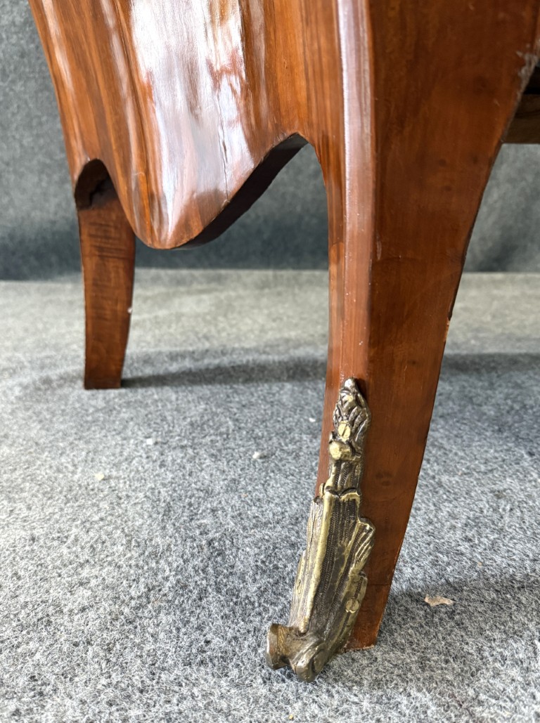 Large French Kettle Form Chest with Green Marble Top Large French Kettle Form Chest with Green Marble Top