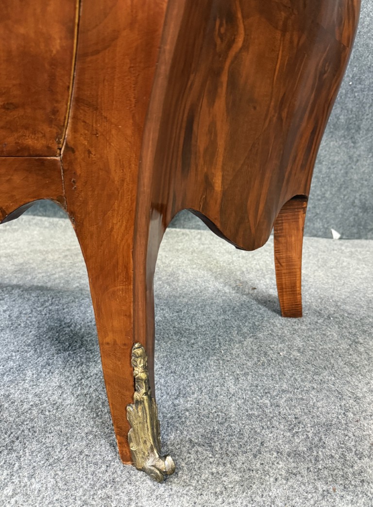 Large French Kettle Form Chest with Green Marble Top Large French Kettle Form Chest with Green Marble Top