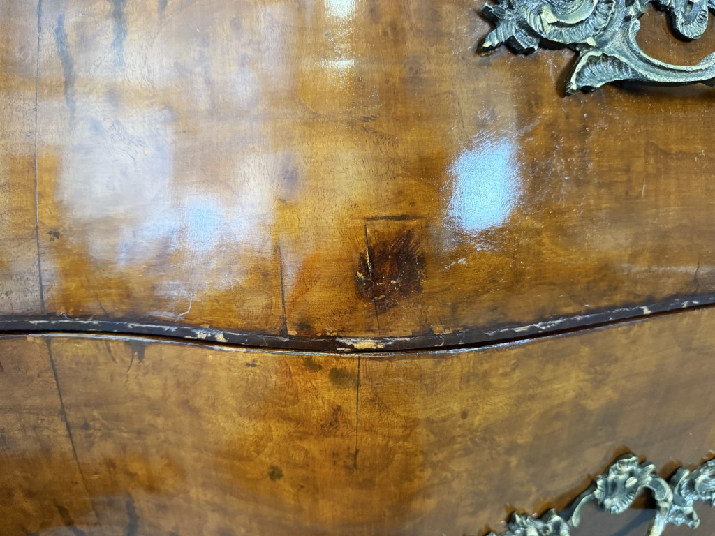 Large French Kettle Form Chest with Green Marble Top Large French Kettle Form Chest with Green Marble Top