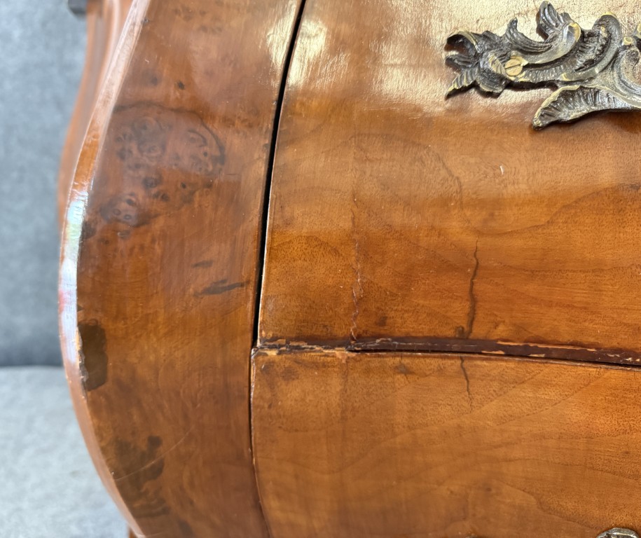 Large French Kettle Form Chest with Green Marble Top Large French Kettle Form Chest with Green Marble Top