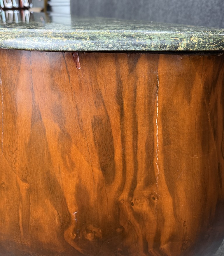 Large French Kettle Form Chest with Green Marble Top Large French Kettle Form Chest with Green Marble Top