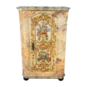 18th Century Hand-Painted Faux-Marble Pine Armoire
