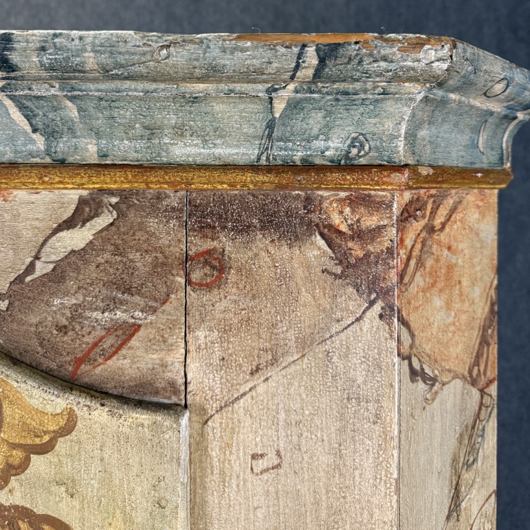 18th Century Hand-Painted Faux-Marble Pine Armoire 18th Century Hand-Painted Faux-Marble Pine Armoire