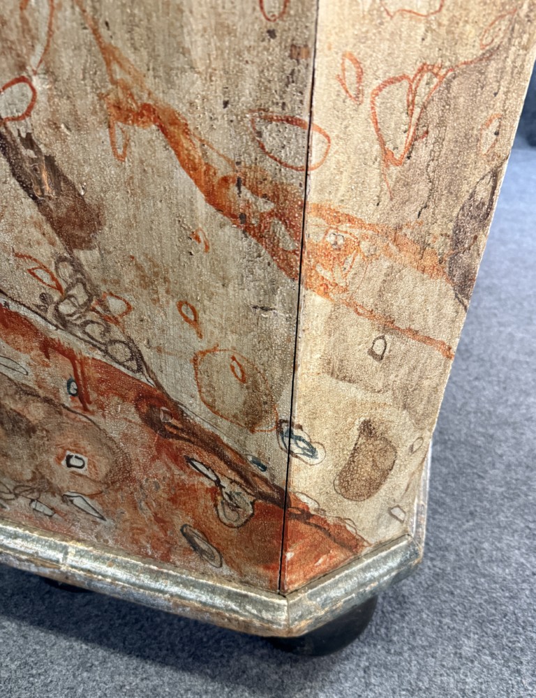 18th Century Hand-Painted Faux-Marble Pine Armoire 18th Century Hand-Painted Faux-Marble Pine Armoire