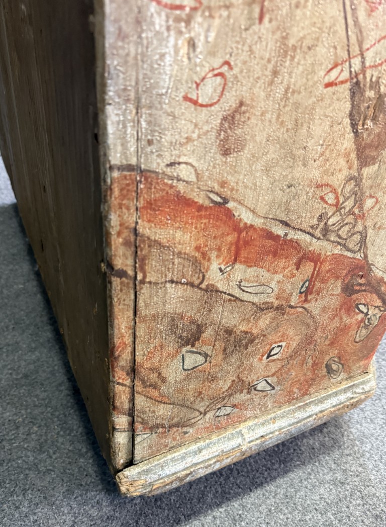 18th Century Hand-Painted Faux-Marble Pine Armoire 18th Century Hand-Painted Faux-Marble Pine Armoire