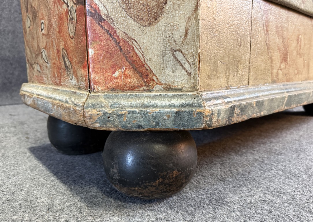 18th Century Hand-Painted Faux-Marble Pine Armoire 18th Century Hand-Painted Faux-Marble Pine Armoire