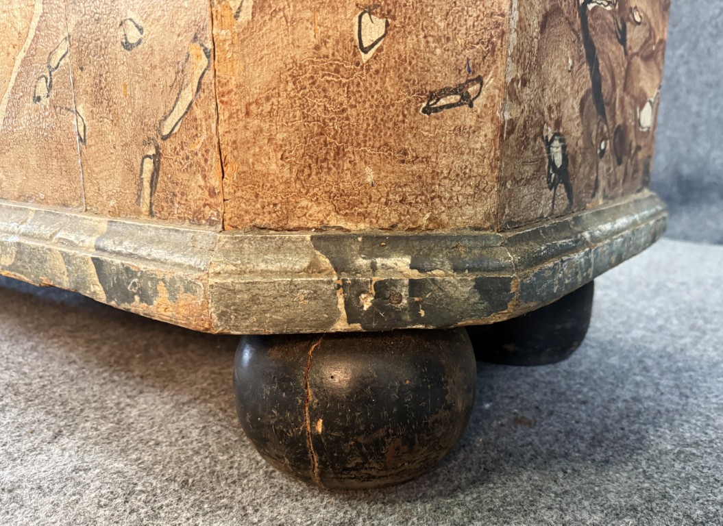 18th Century Hand-Painted Faux-Marble Pine Armoire 18th Century Hand-Painted Faux-Marble Pine Armoire