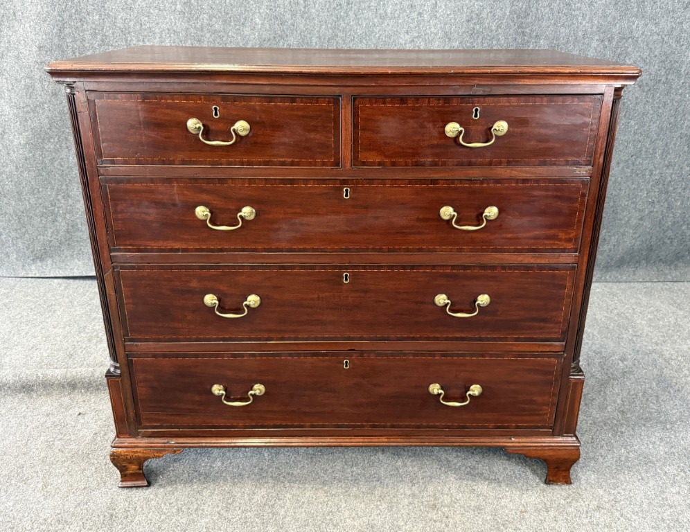 18th Century Solid Mahogany 5-Drawer Chest 18th Century Solid Mahogany 5-Drawer Chest