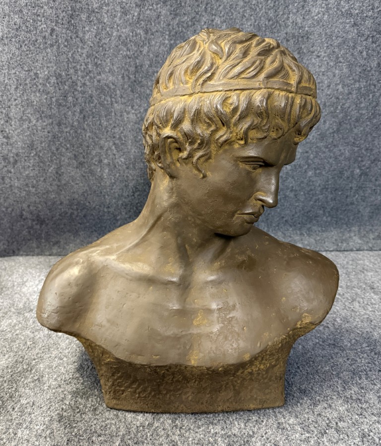 Classical Resin Bust with Aged Finish Classical Resin Bust with Aged Finish