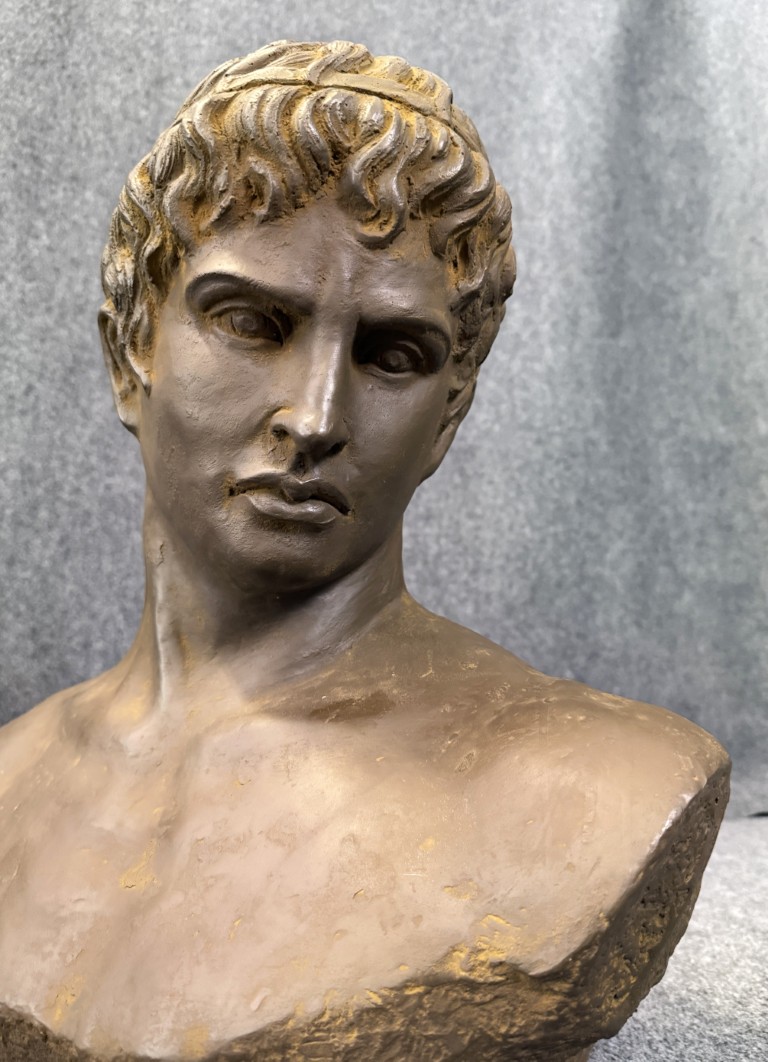 Classical Resin Bust with Aged Finish Classical Resin Bust with Aged Finish