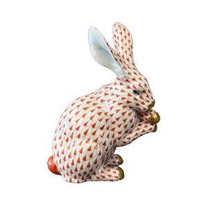 Herend Hand-Painted Standing Bunny in Rust