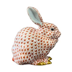 Herend Hand-Painted Sitting Bunny in Rust