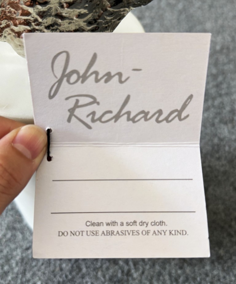 25" John-Richard Textured Nickel Sculpture with Marble Base 25" John-Richard Textured Nickel Sculpture with Marble Base