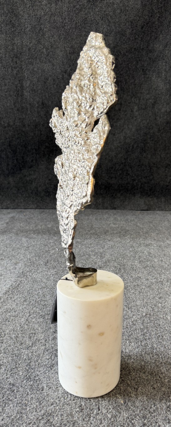25" John-Richard Textured Nickel Sculpture with Marble Base 25" John-Richard Textured Nickel Sculpture with Marble Base