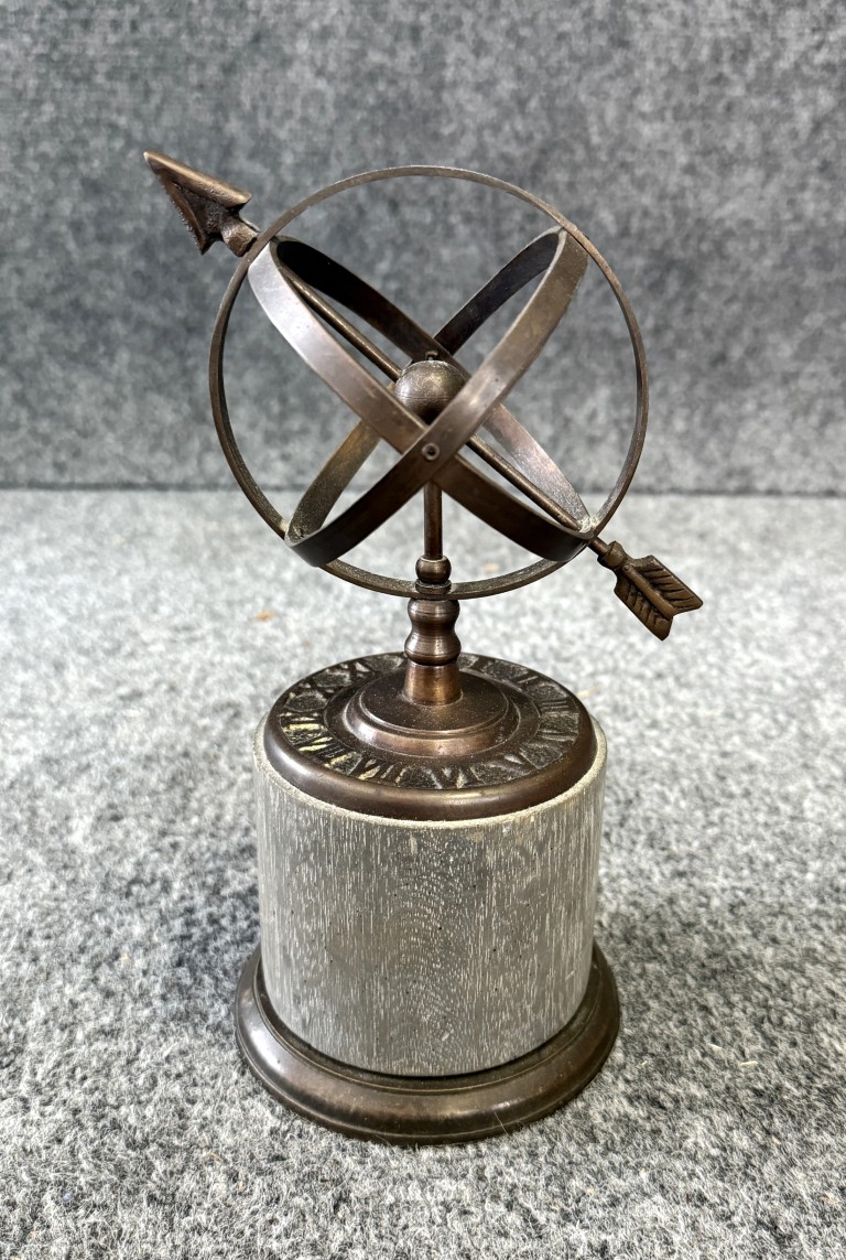 Wildwood Bronze Armillary with Wooden Base Wildwood Bronze Armillary with Wooden Base