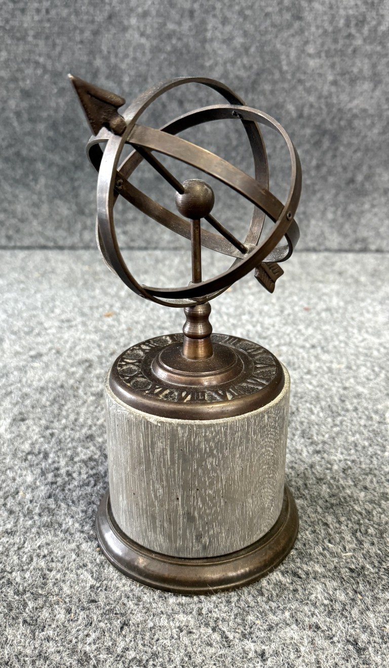Wildwood Bronze Armillary with Wooden Base Wildwood Bronze Armillary with Wooden Base