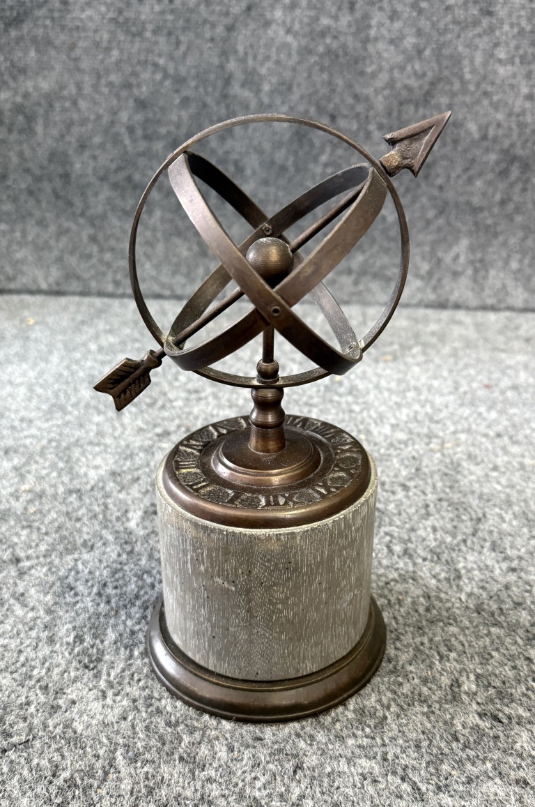 Wildwood Bronze Armillary with Wooden Base Wildwood Bronze Armillary with Wooden Base