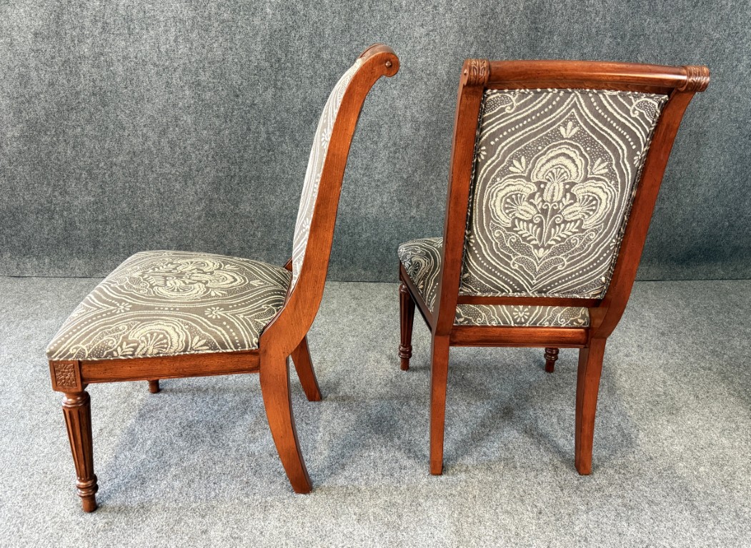 Ethan Allen 9 Piece Cherry Dining Set with Pedestal Table and Upholstered Chairs Ethan Allen 9 Piece Cherry Dining Set with Pedestal Table and Upholstered Chairs