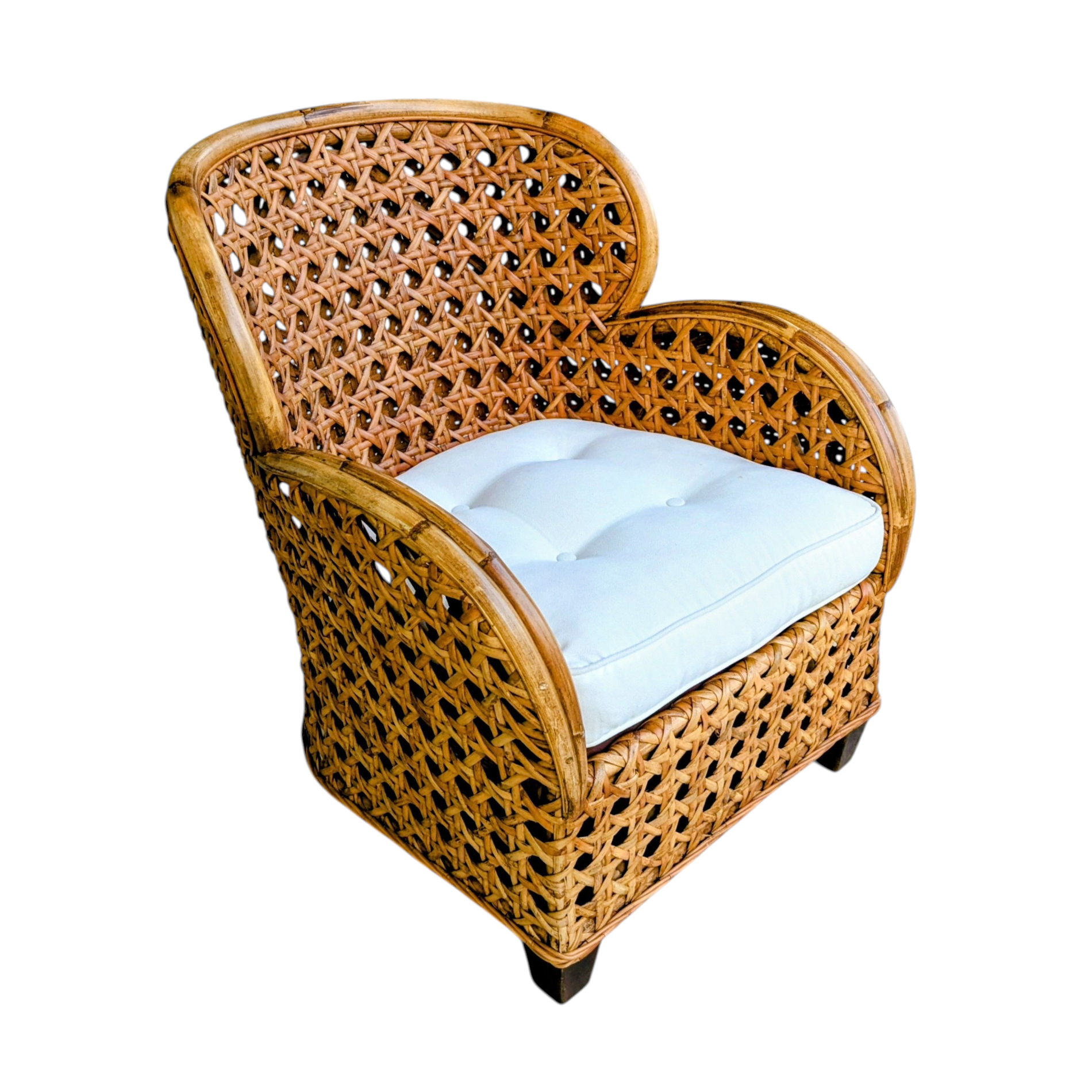 Rattan Coastal Caning Style Lounge Chair