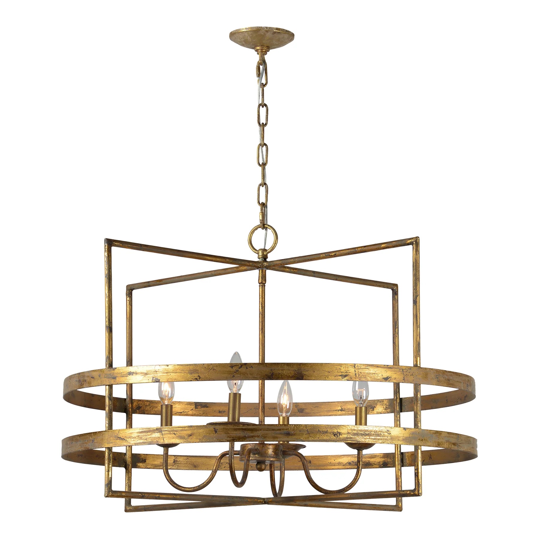 New Forty West Gold Avalon 4-Light Chandelier