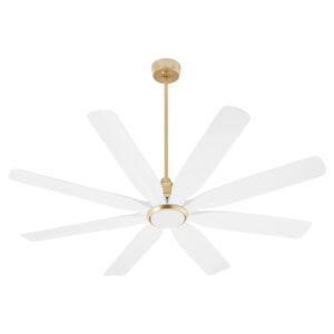 New-in-Box Lights Unlimited Rosales 60” 8 Blade Fan in Aged Brass