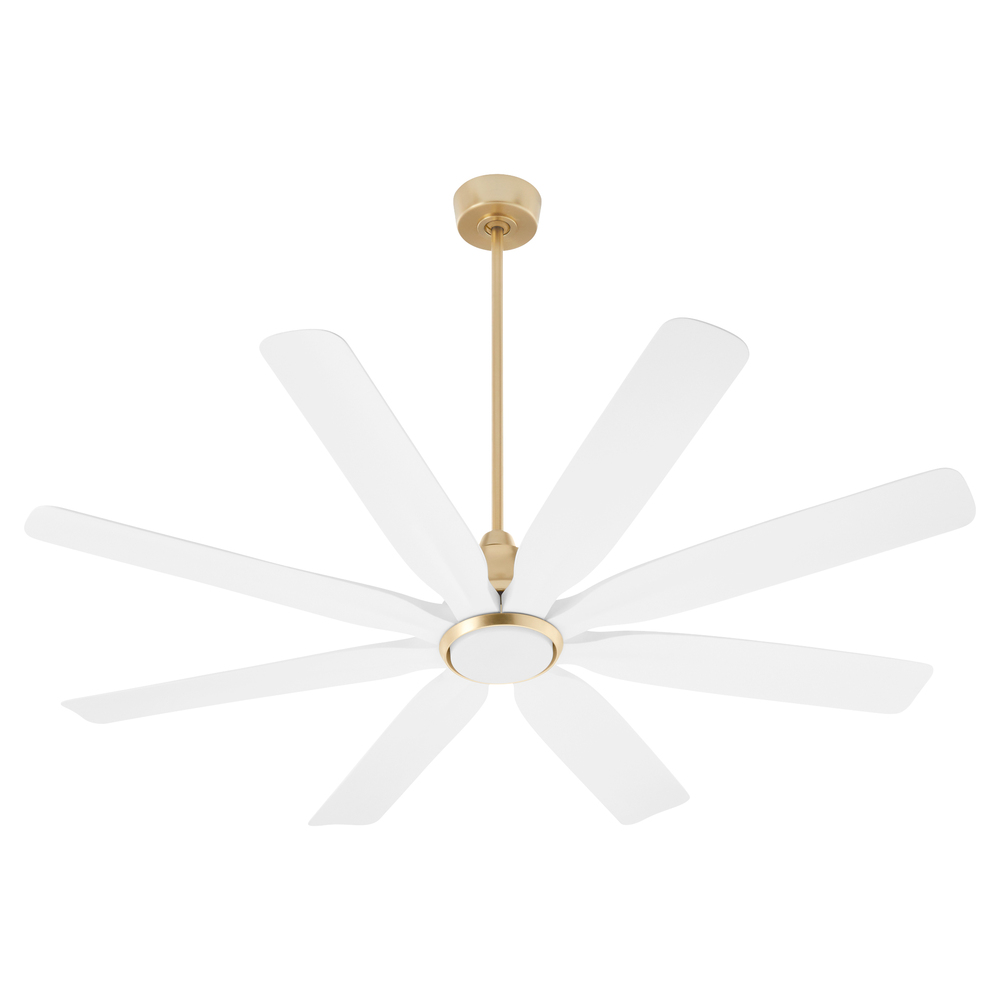 New-in-Box Lights Unlimited Rosales 60” 8 Blade Fan in Aged Brass