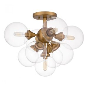 New-in-Box Lights Unlimited Glinda Semi-Flush Mount Light in Brushed Brass
