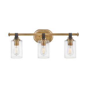 New-in-Box Lights Unlimited Medium Three Light Vanity in Heritage Brass