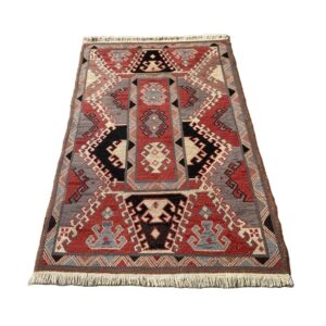 4×6 Pink and Gray Handknotted Area Rug