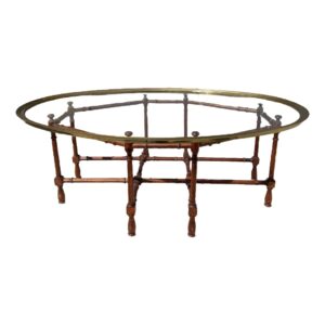 Brass & Glass Coffee Table on Bamboo Legs