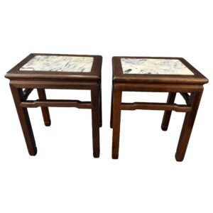 Pair of Marble Top Stool / Table