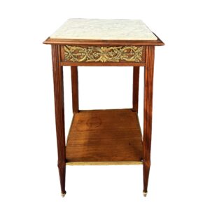 19th Century Bronze-Adorned Marble Top Stand