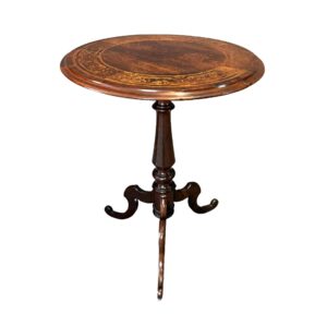 19th Century Round Marquetry Inlaid Whiskey Table