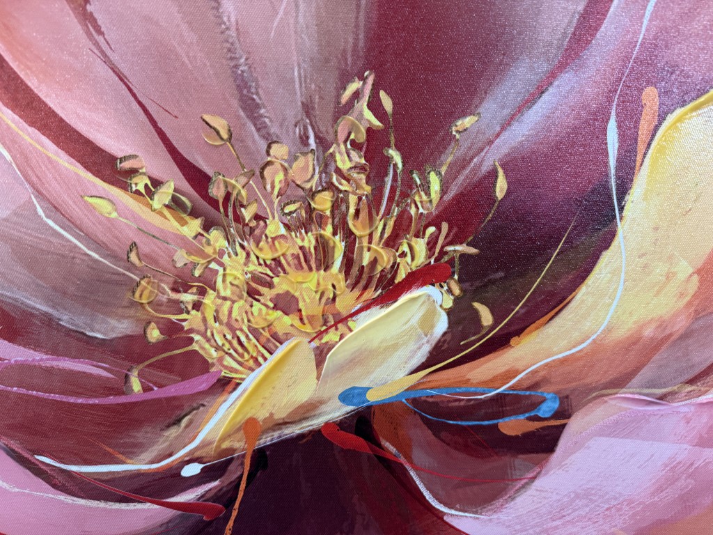 Hand-Accented Giclee on Canvas Titled "Coral Bloom II" Hand-Accented Giclee on Canvas Titled "Coral Bloom II"