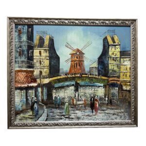 Original Oil on Canvas of Moulin Rouge signed Hill