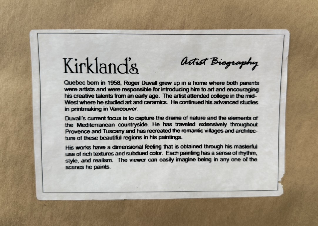 Textured Giclee of Italian Riverside Village by Roger Duvall Textured Giclee of Italian Riverside Village by Roger Duvall