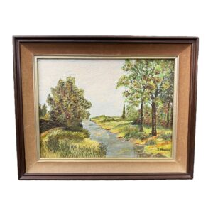 "Across the River" Oil on Board by Jane Meekins