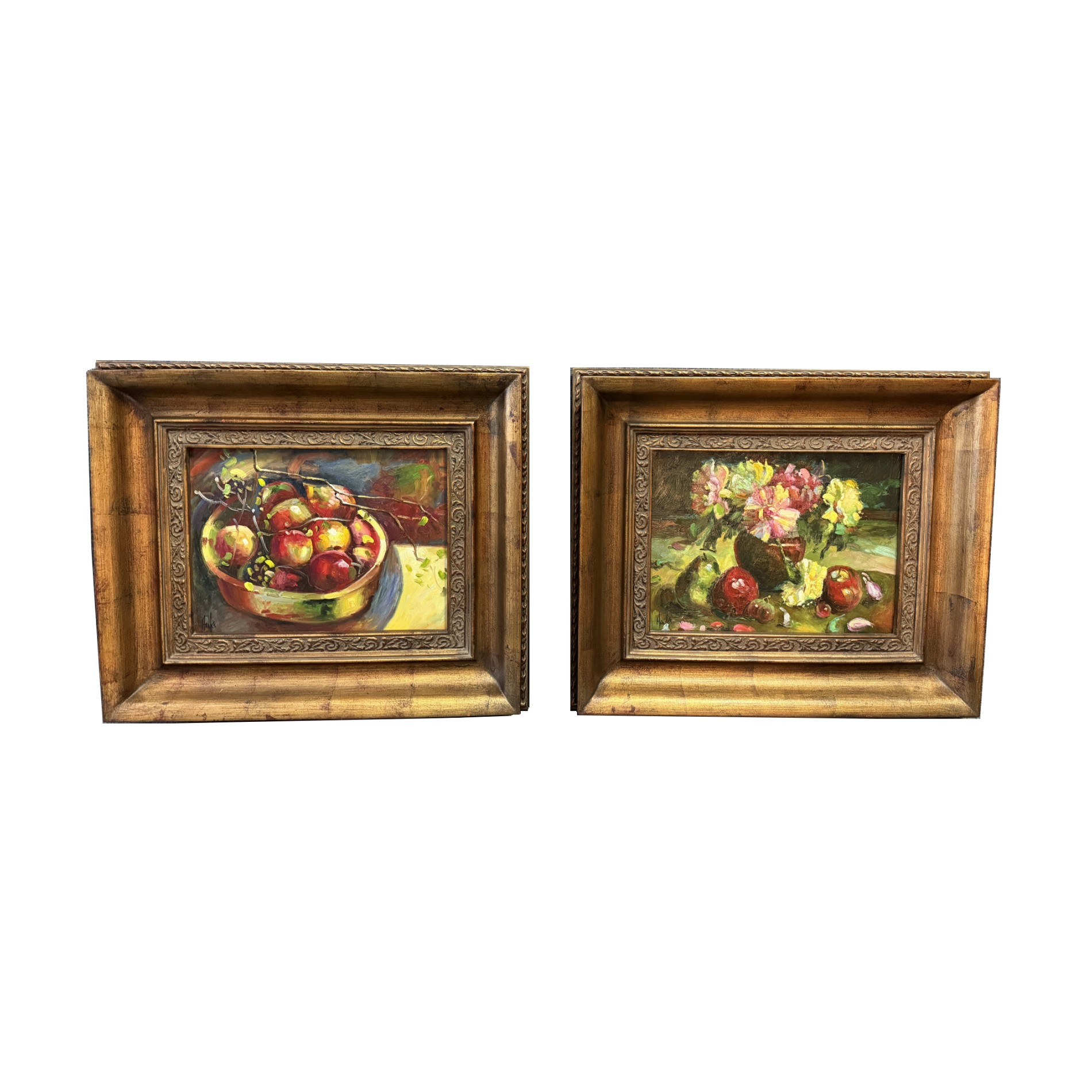 Pair of Signed Fruit Still Lifes with Certificates of Authenticity Pair of Signed Fruit Still Lifes with Certificates of Authenticity