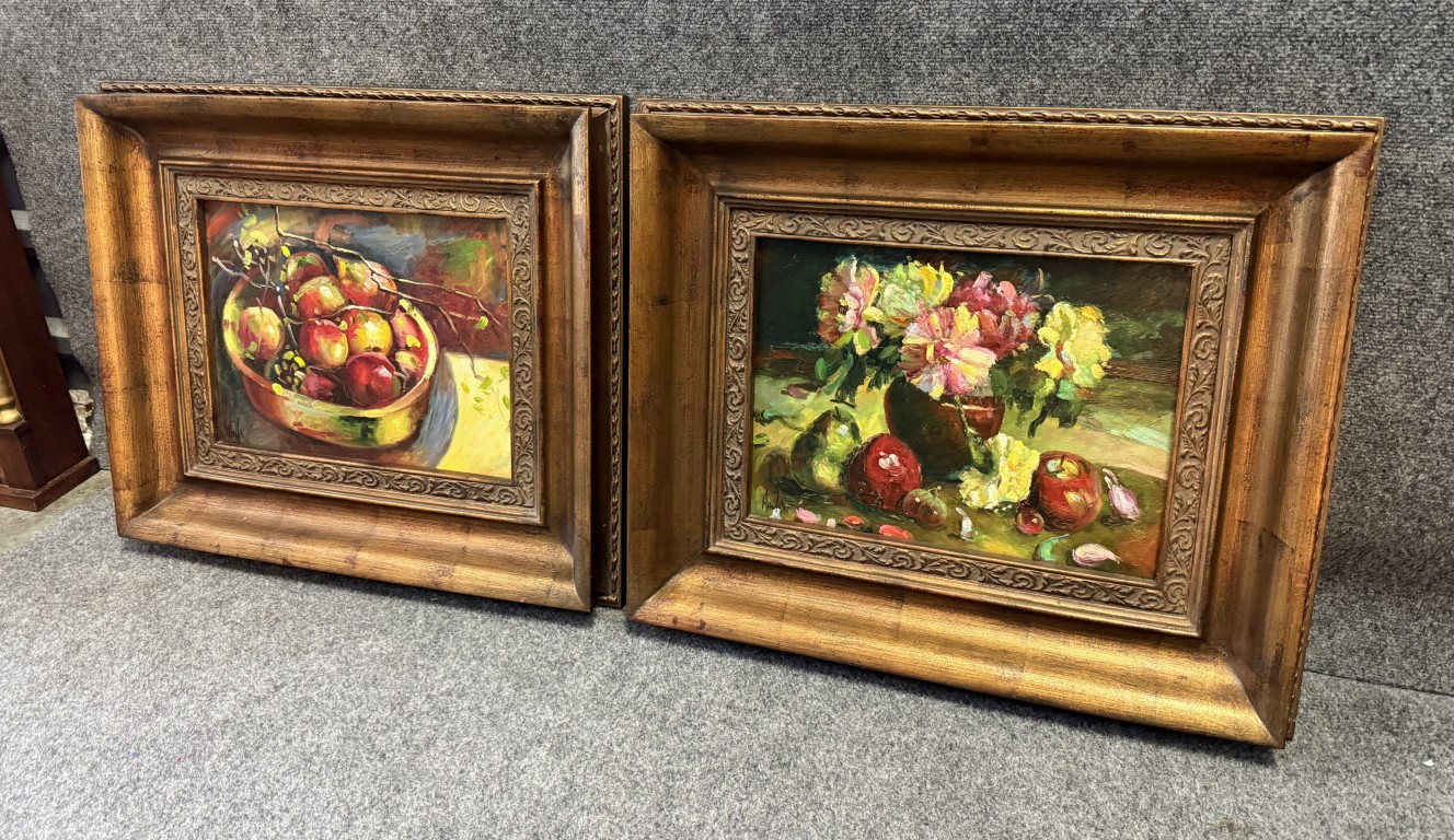 Pair of Signed Fruit Still Lifes with Certificates of Authenticity Pair of Signed Fruit Still Lifes with Certificates of Authenticity