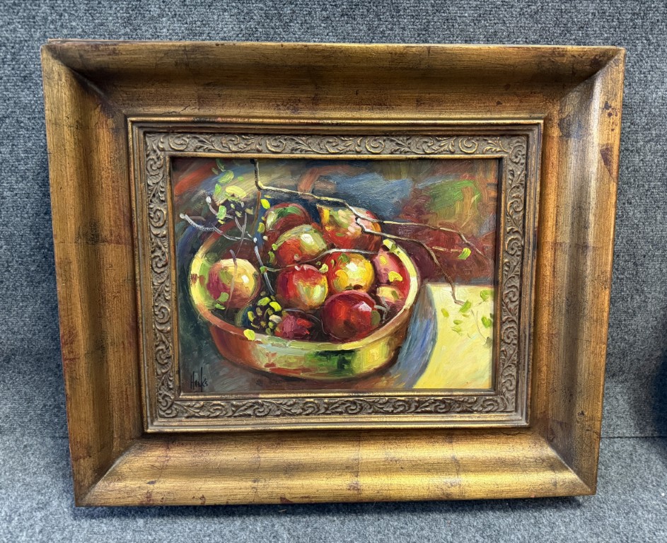 Pair of Signed Fruit Still Lifes with Certificates of Authenticity Pair of Signed Fruit Still Lifes with Certificates of Authenticity
