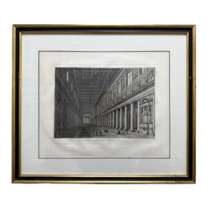 19th Century Engraving of the Interior of the Basilica of S. Maria Maggiore in Rome