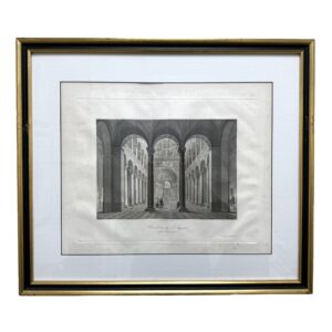 19th Century Engraving of the Basilica of Saint Agnes Outside the Walls in Rome