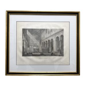 19th Century Engraving of the Interior of the Basilica of San Clemente in Rome
