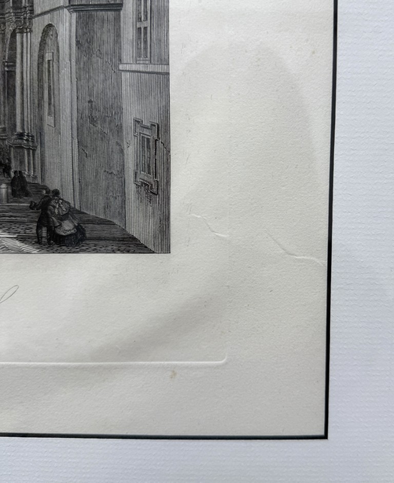 19th Century Engraving of the Court of San Damaso in Vatican City 19th Century Engraving of the Court of San Damaso in Vatican City