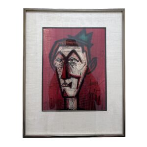 Bernard Buffet "Le Clown au Fond Rouge" Mid-Century Lithograph