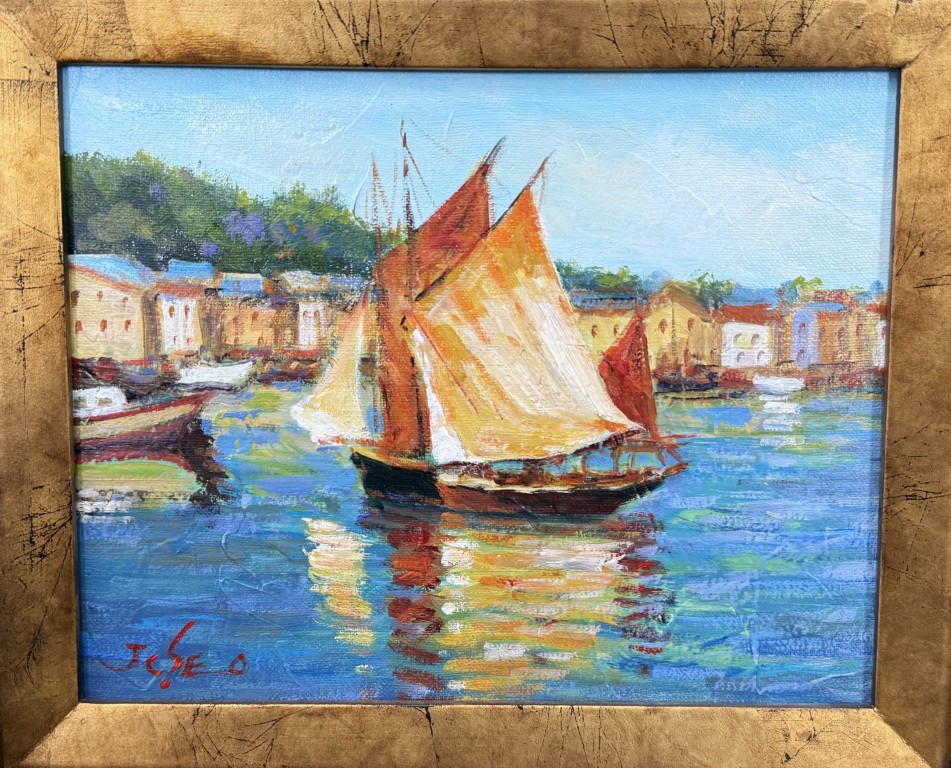 Pair of Original Oil on Canvas of Sailboats Pair of Original Oil on Canvas of Sailboats