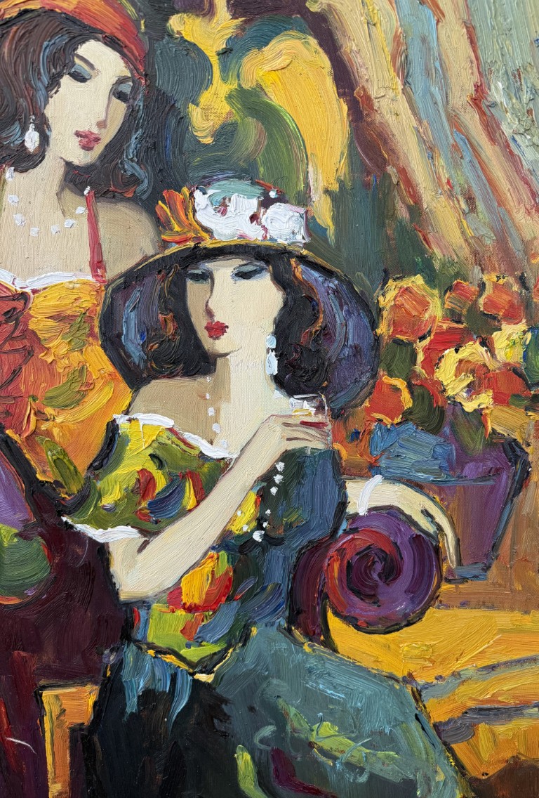 Original Oil on Canvas after Isaac Maimon's "Tea Time" Original Oil on Canvas after Isaac Maimon's "Tea Time"