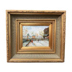 Original European Street Scene Oil on Canvas Signed Morgan