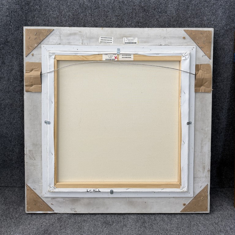 Original Oil on Canvas of Coastal Villa with Wildflower Field by W. Eddie Original Oil on Canvas of Coastal Villa with Wildflower Field by W. Eddie