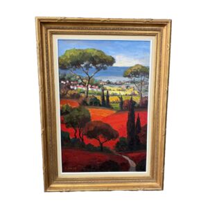 Original Oil on Canvas of Fauvist Style Landscape by E. Collins